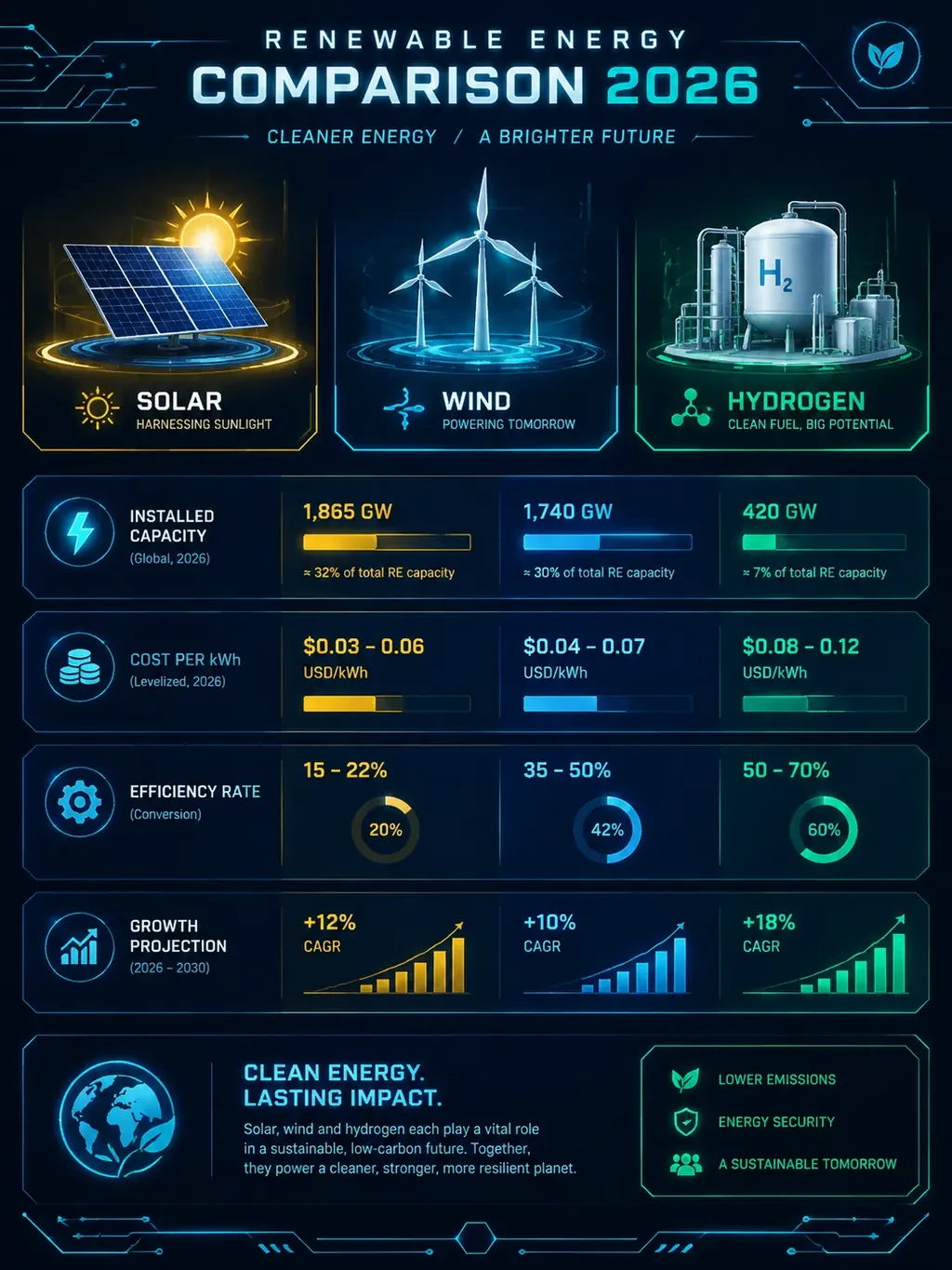Renewable Energy Source Comparison infographic template preview