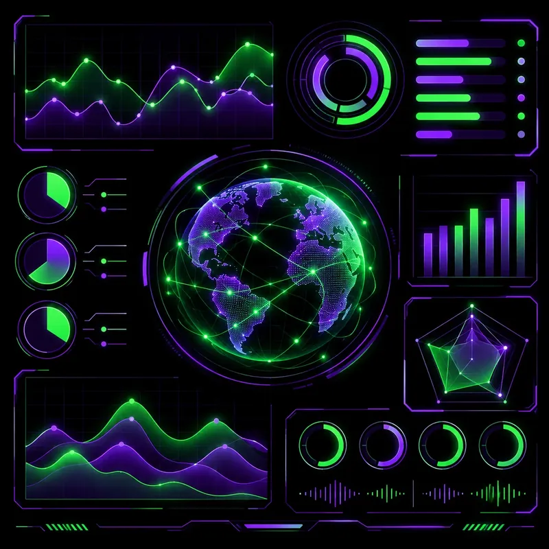 Dark infographic style