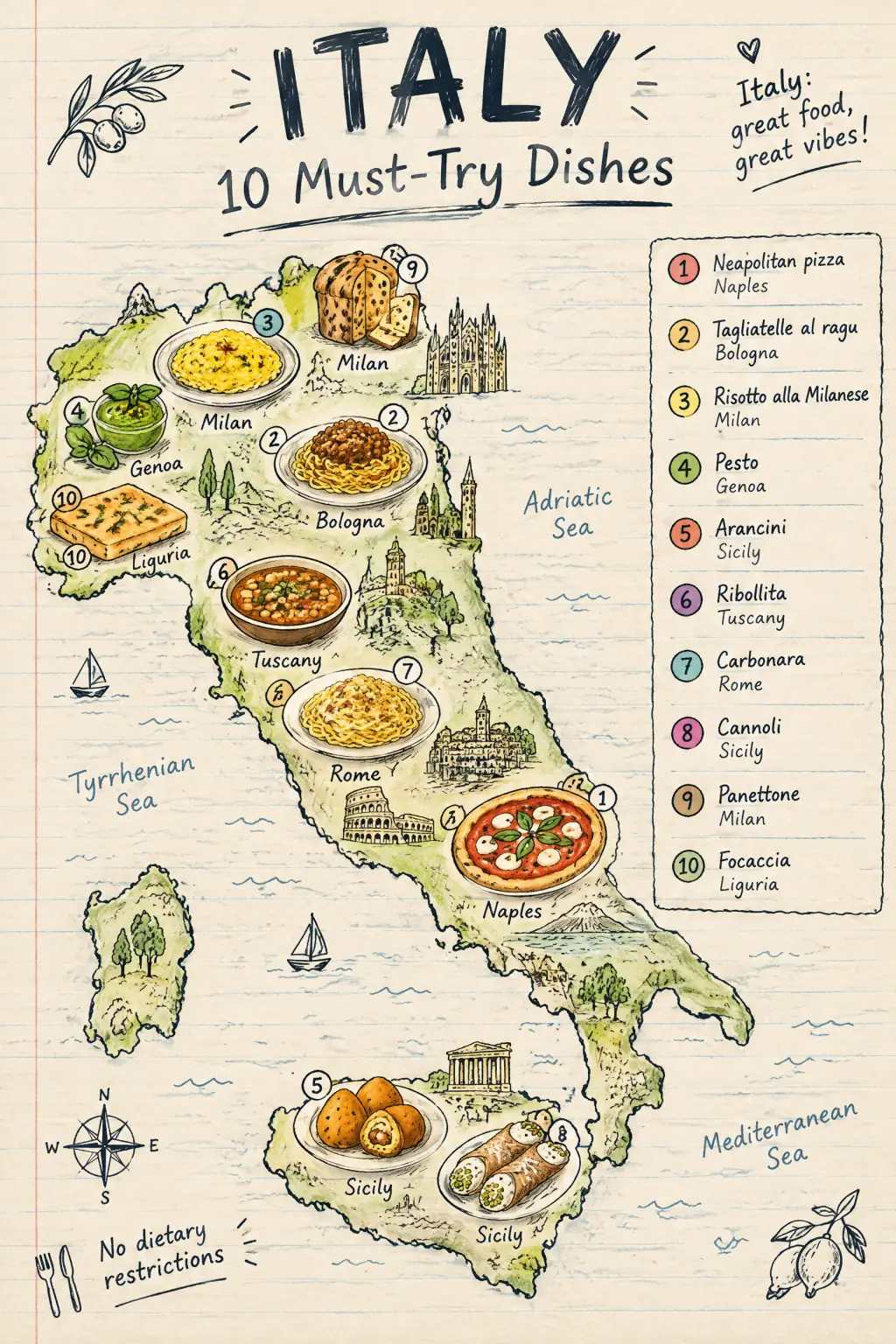 Local Food Map & Dish Checklist example
