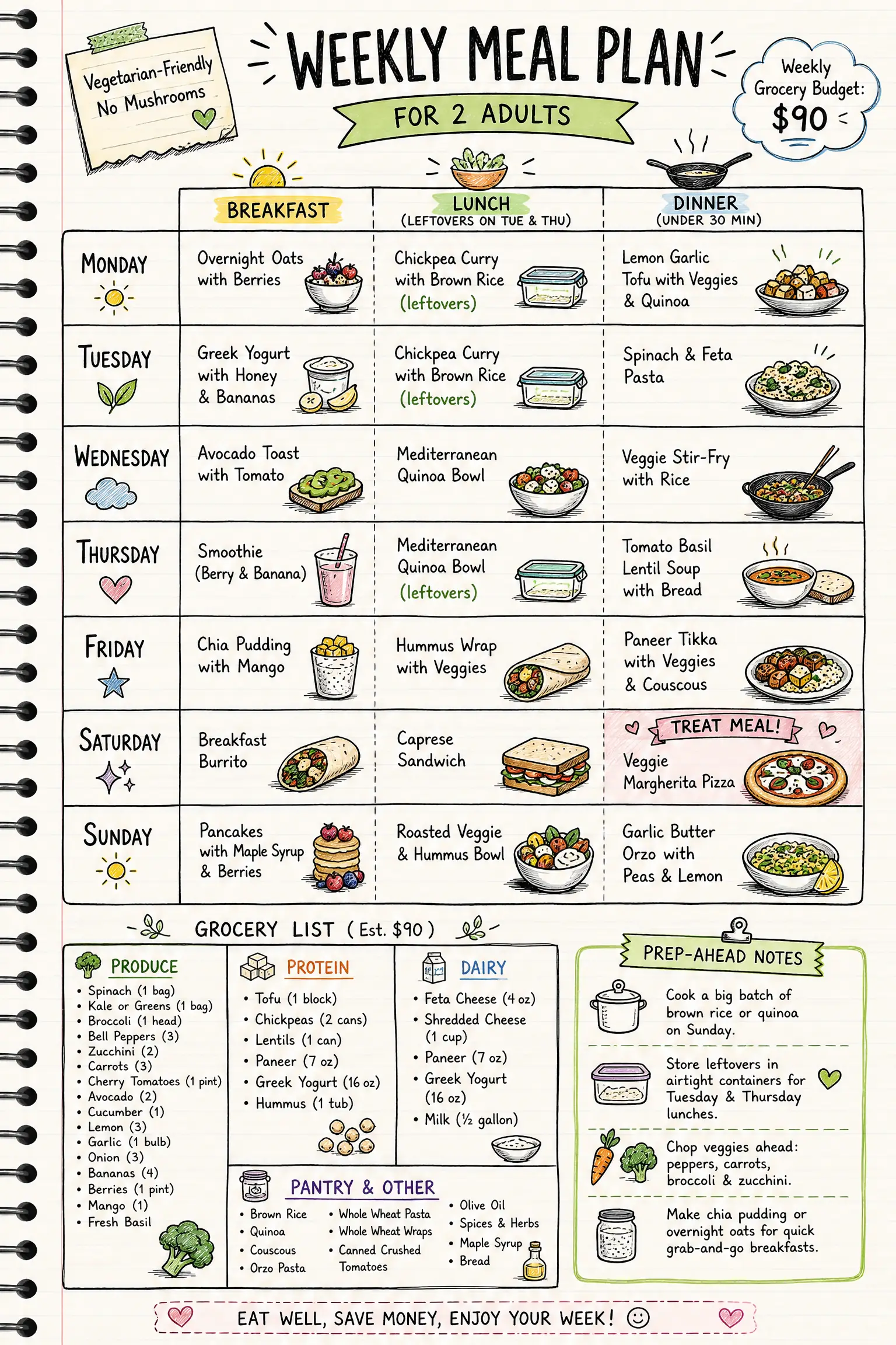 Weekly Meal Planner example