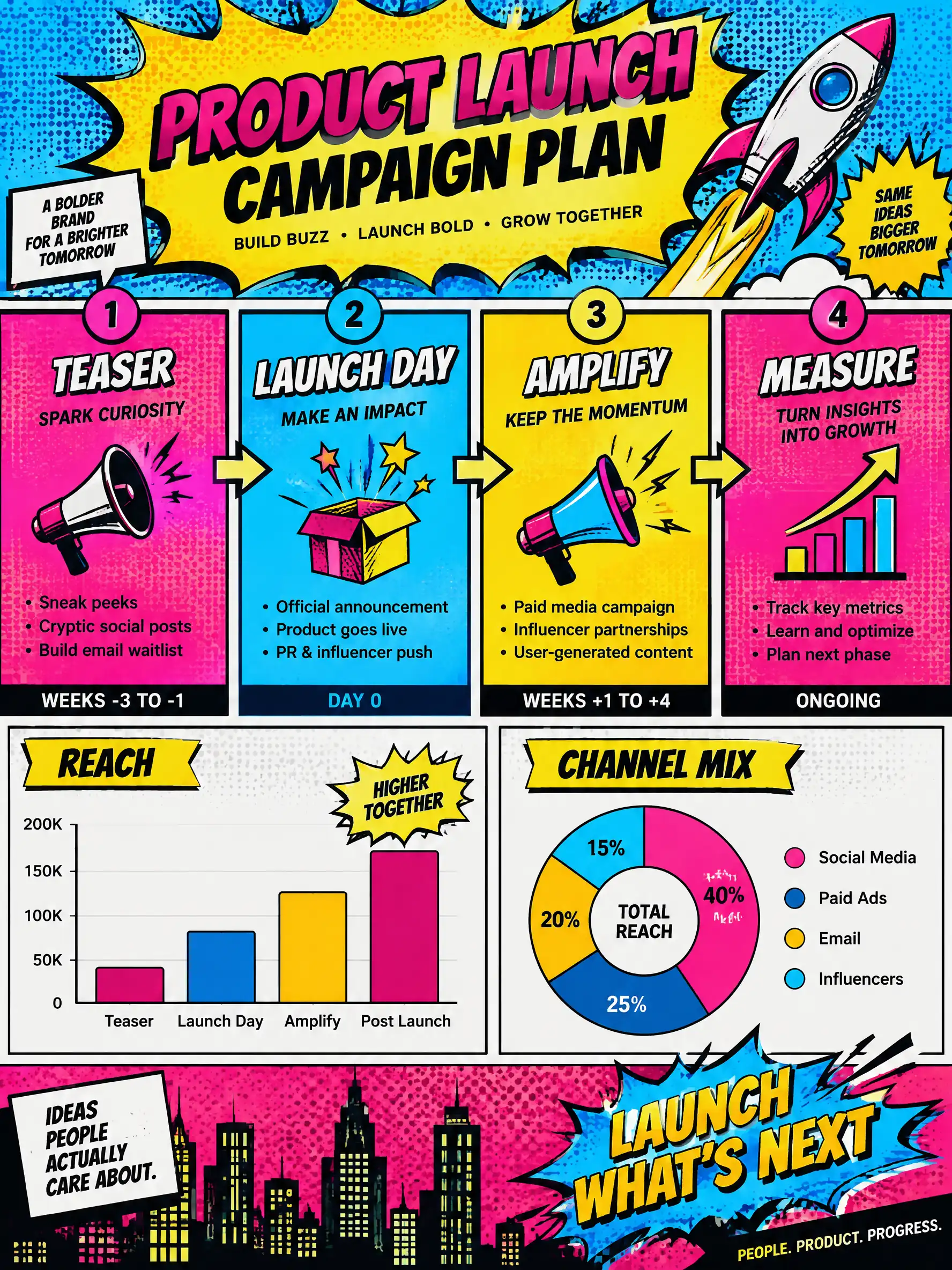 Product Launch Campaign Plan infographic template preview
