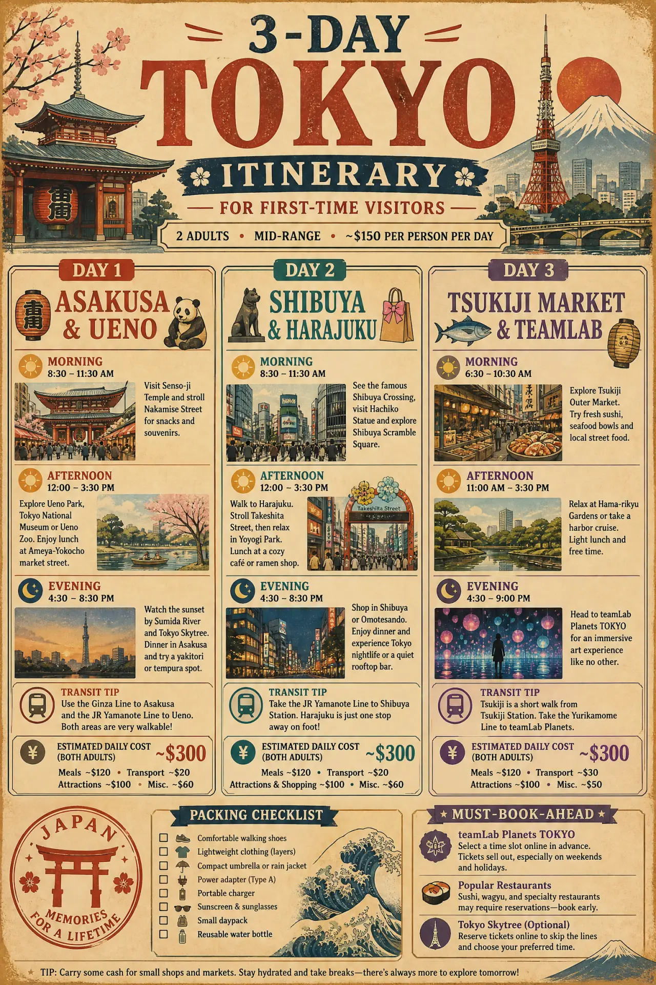 3-Day Trip Itinerary example