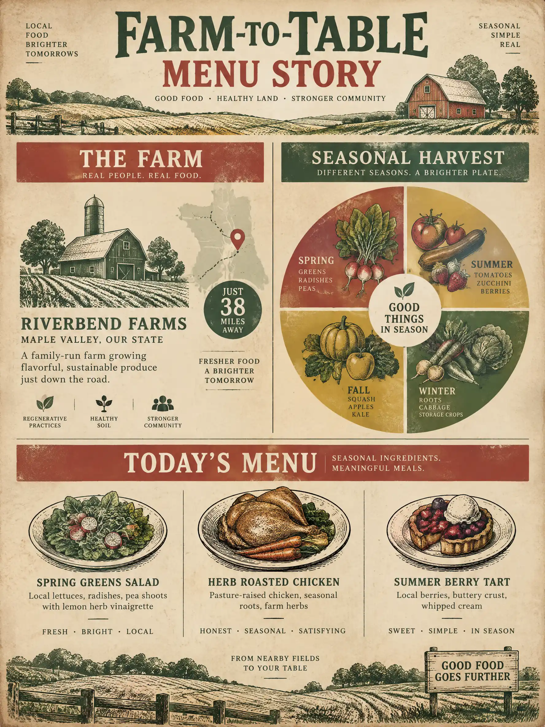 Farm-to-Table Menu Story infographic template preview
